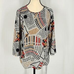 Marie Claire Size L Grey Abstract Top